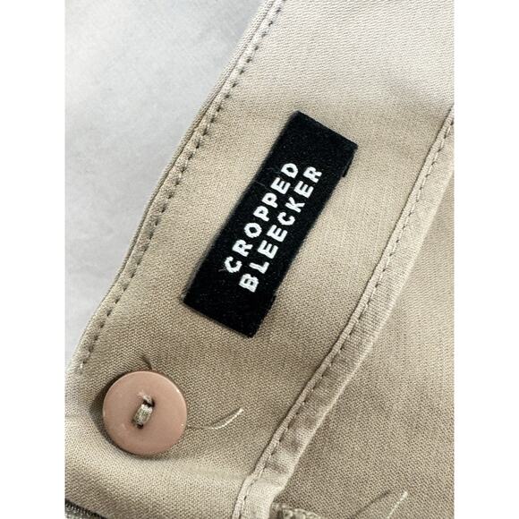 Lafayette 148 New York Bleecker Crop Leg Pants Career Trousers Khaki Tan Size 12 - Picture 7 of 9